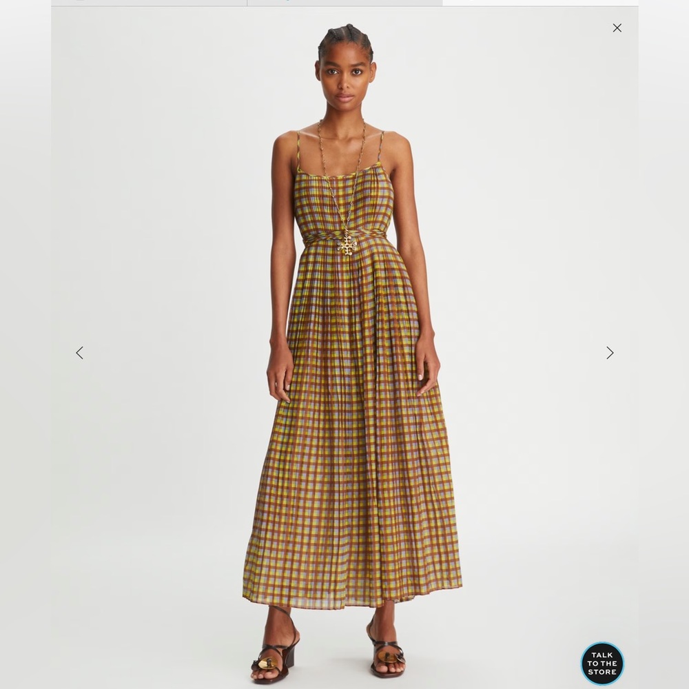 SPAGHETTI STRAP PLEATED DRESS